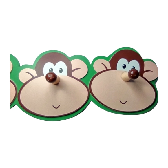 Kids Monkey Theme Coat Towel Hanger & Room Wall Decor Home Accent - Picture 4 of 12